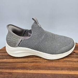 Skechers Slip Ins Shoes Womens 6 Gray Hands Free Athletic Sneakers